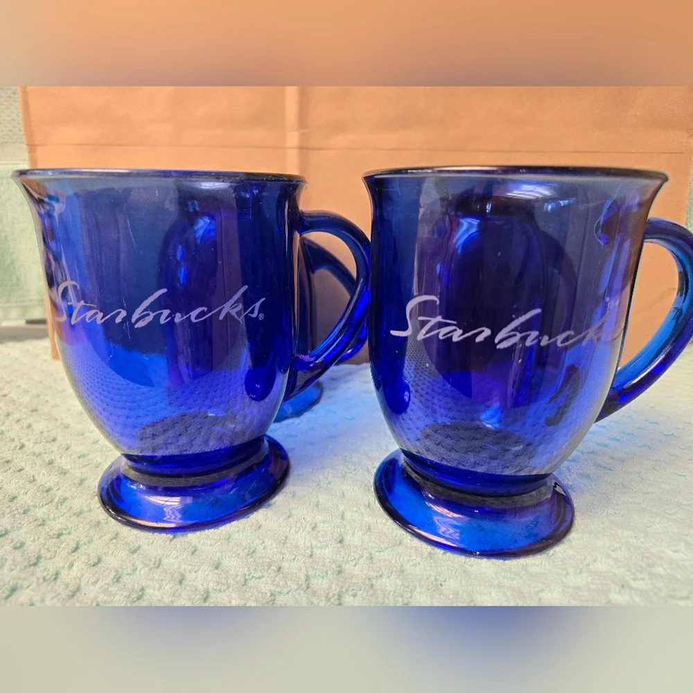 Starbucks Blue Coffee Mug Set Of 4 - Picture 2 of 3